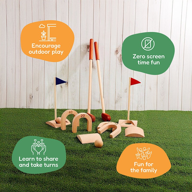 Children's Wooden Golf Toy Set - Montessori Learning Game