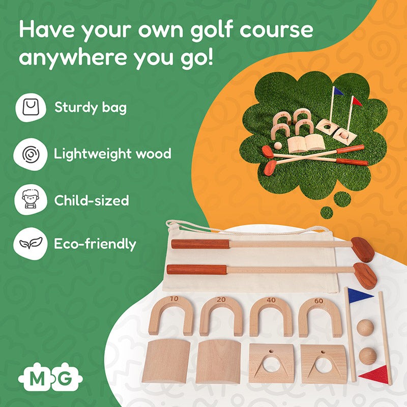 Children's Wooden Golf Toy Set - Montessori Learning Game