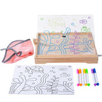 Children's Wooden LED Drawing Board - Light-Up Acrylic Panel