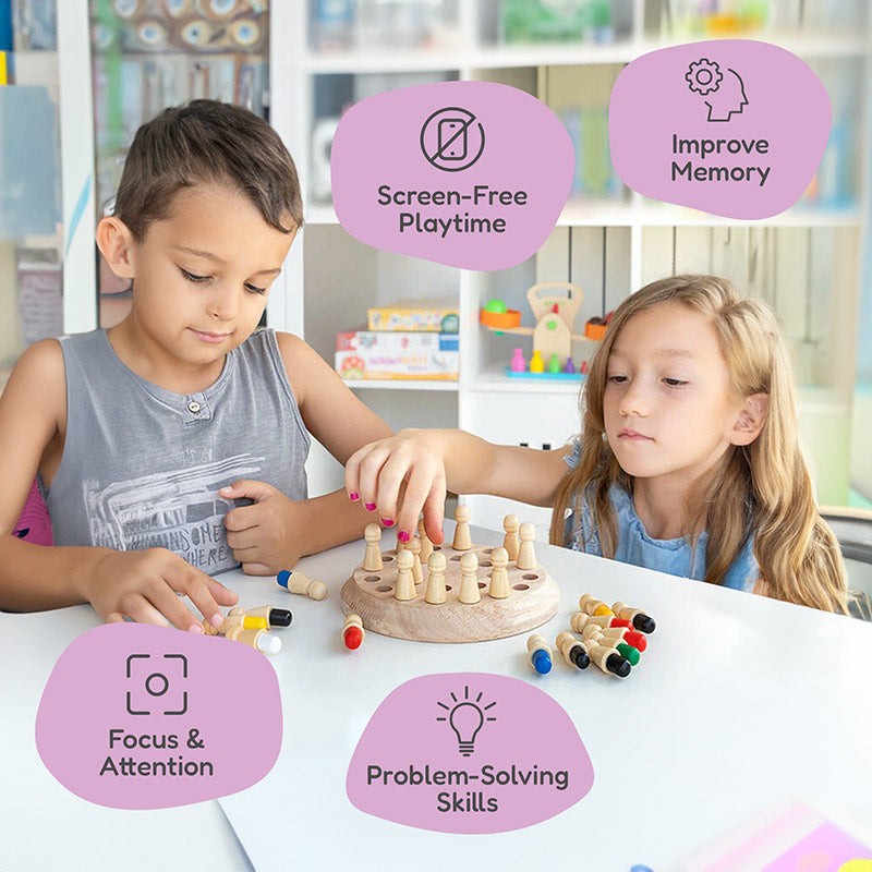 Children's Wooden Memory Board Game - Multiplayer Set