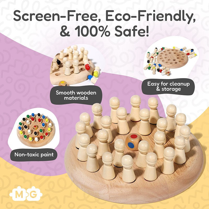 Children's Wooden Memory Board Game - Multiplayer Set