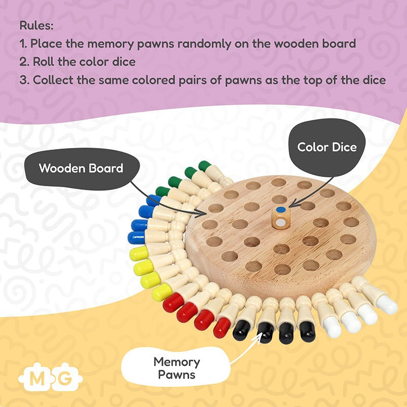 Children's Wooden Memory Board Game - Multiplayer Set