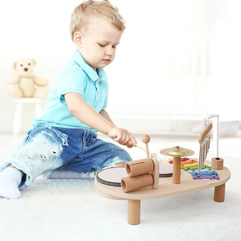 Children's Wooden Music Station - Multi-Instrument Activity Table