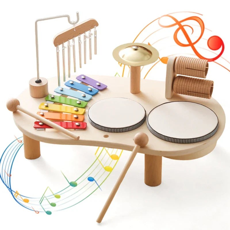 Children's Wooden Music Station - Multi-Instrument Activity Table