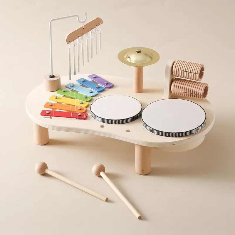 Children's Wooden Music Station - Multi-Instrument Activity Table