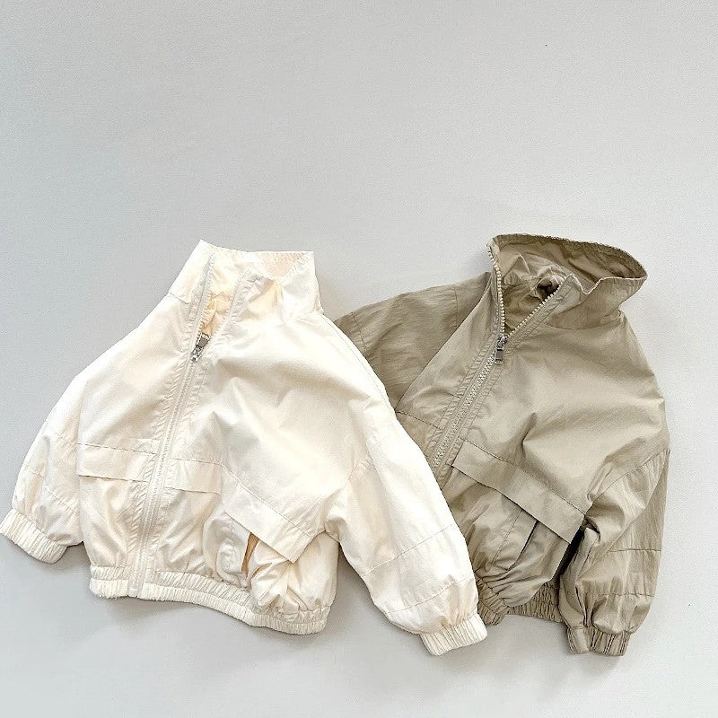 Children's Zip-Up Jacket - Stand-Up Collar