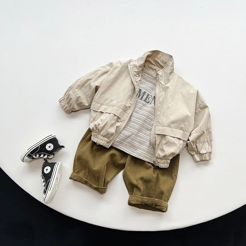 Children's Zip-Up Jacket - Stand-Up Collar
