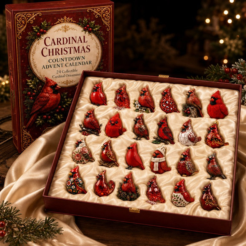 Christmas Advent Calendar - 24 Collectible Cardinal Ornaments