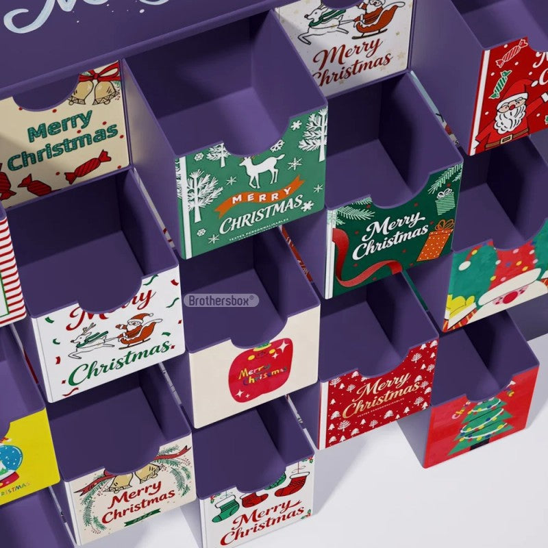 Christmas Advent Calendar Gift Box - House-Shaped with Multiple Drawers