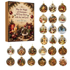 Christmas Advent Calendar Mystery Box - Set of 24 Retro Ornaments
