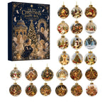 Christmas Advent Calendar Mystery Box - Set of 24 Retro Ornaments