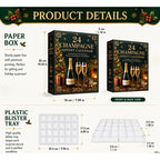 Christmas Advent Calendar Set - 24 Champagne Bottle Ornaments