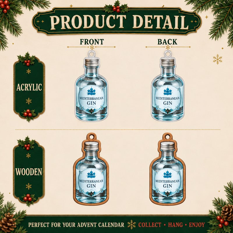 Christmas Advent Calendar Set - 24 Gin Bottle Ornaments