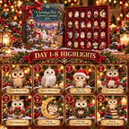Christmas Advent Calendar - Set of 24 Owl-Themed Hanging Ornaments