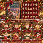 Christmas Advent Calendar - Set of 24 Owl-Themed Hanging Ornaments