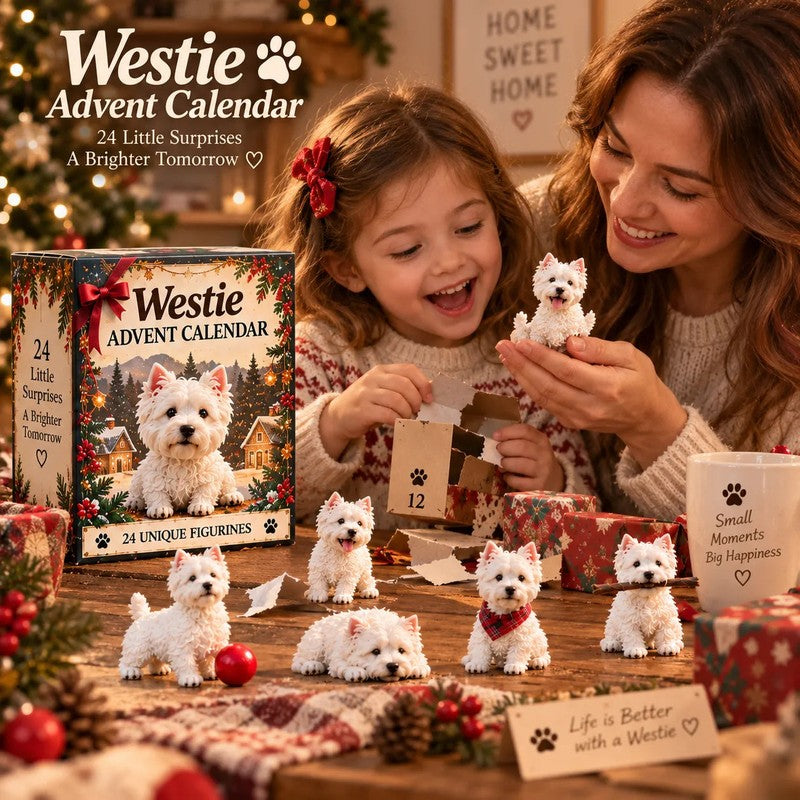 Christmas Advent Calendar Set - Westie Themed Ornaments