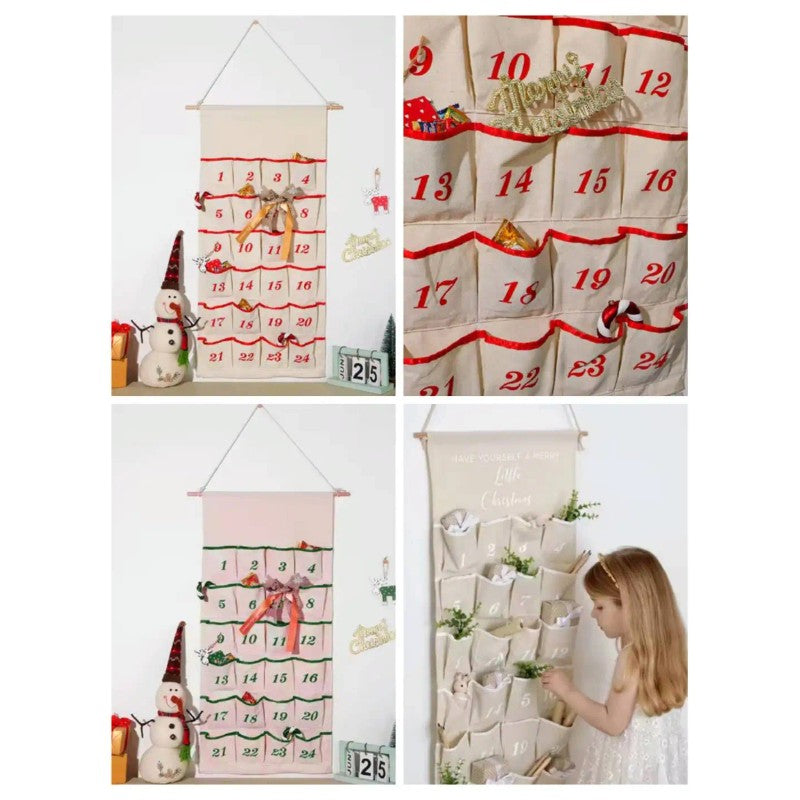 Christmas Advent Calendar - Wall-Hanging 24-Pocket