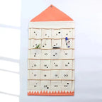 Christmas Advent Calendar - Wall-Mounted House Shape with 24 Pockets