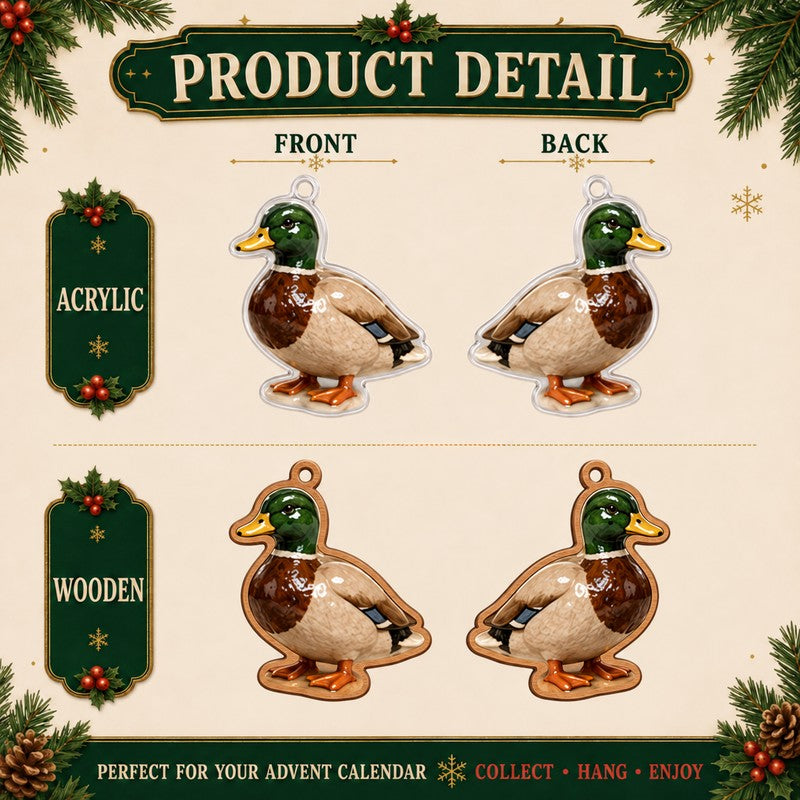 Christmas Advent Calendar with 24 Collectible Duck Hunting Ornaments