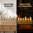 Christmas Advent Calendar with 24 Drawers - Village Scene and LED Lighting