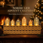 Christmas Advent Calendar with 24 Drawers - Village Scene and LED Lighting