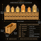 Christmas Advent Calendar with 24 Drawers - Village Scene and LED Lighting