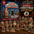 Christmas Advent Calendar with 24 Ornament Charms - Santa's Lost Reindeer Theme