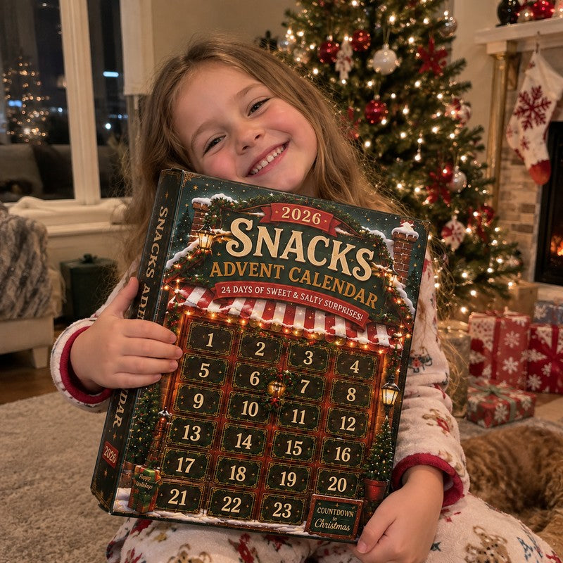 Christmas Advent Calendar with 24 Snack-Themed Ornaments - Wooden Charms or Acrylic Charms