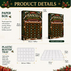 Christmas Advent Calendar with 24 Snack-Themed Ornaments - Wooden Charms or Acrylic Charms