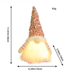 Christmas Gnome Figurine with LED Light - Faceless Elf Doll