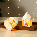Christmas Lantern Night Light - Miniature House Ornament with LED
