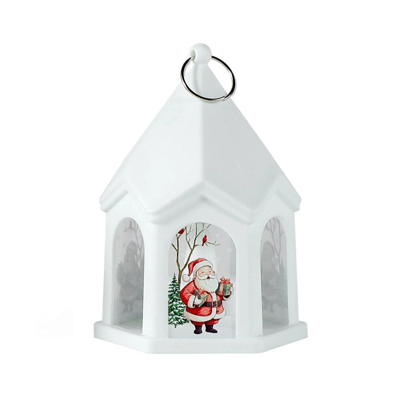 Christmas Lantern Night Light - Miniature House Ornament with LED