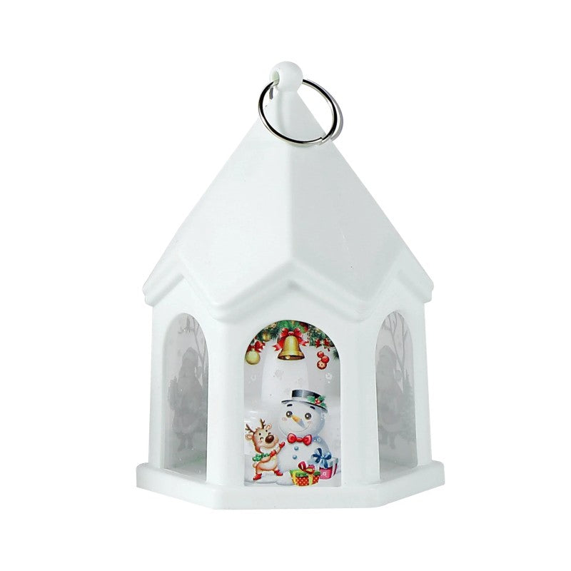 Christmas Lantern Night Light - Miniature House Ornament with LED