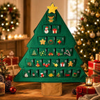 Christmas Lights Advent Calendar - Christmas Tree Shape with 24 Pockets