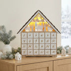 Christmas Lights House-Shaped Advent Calendar with 24 Drawers