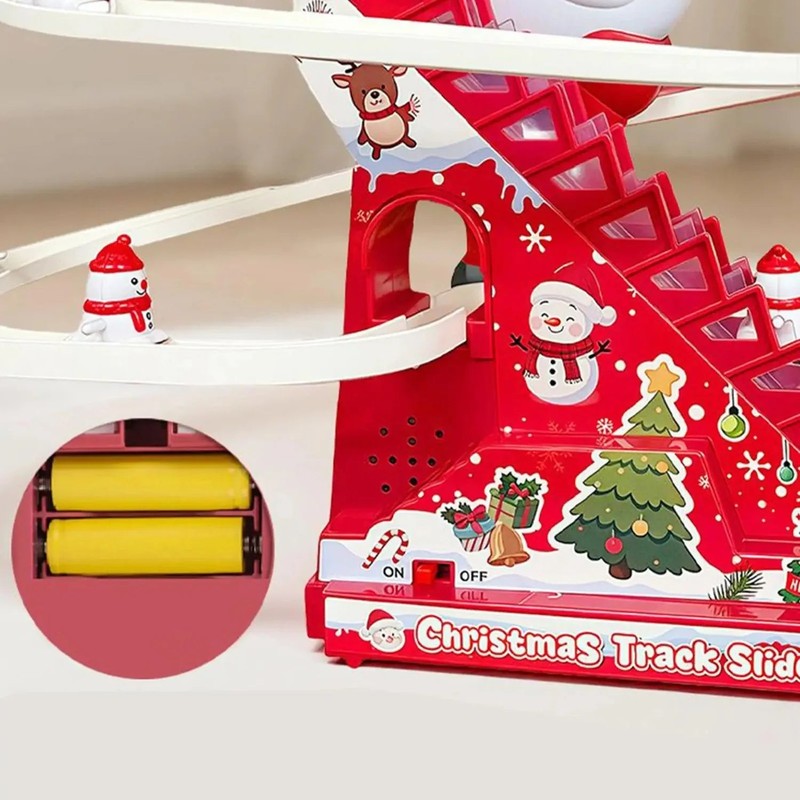 Christmas Lights Roller Slide Track Playset - Santa Claus Figure