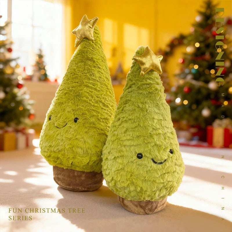 Christmas Tree Plush Toy - Tiered Cone Shape with Star Topper