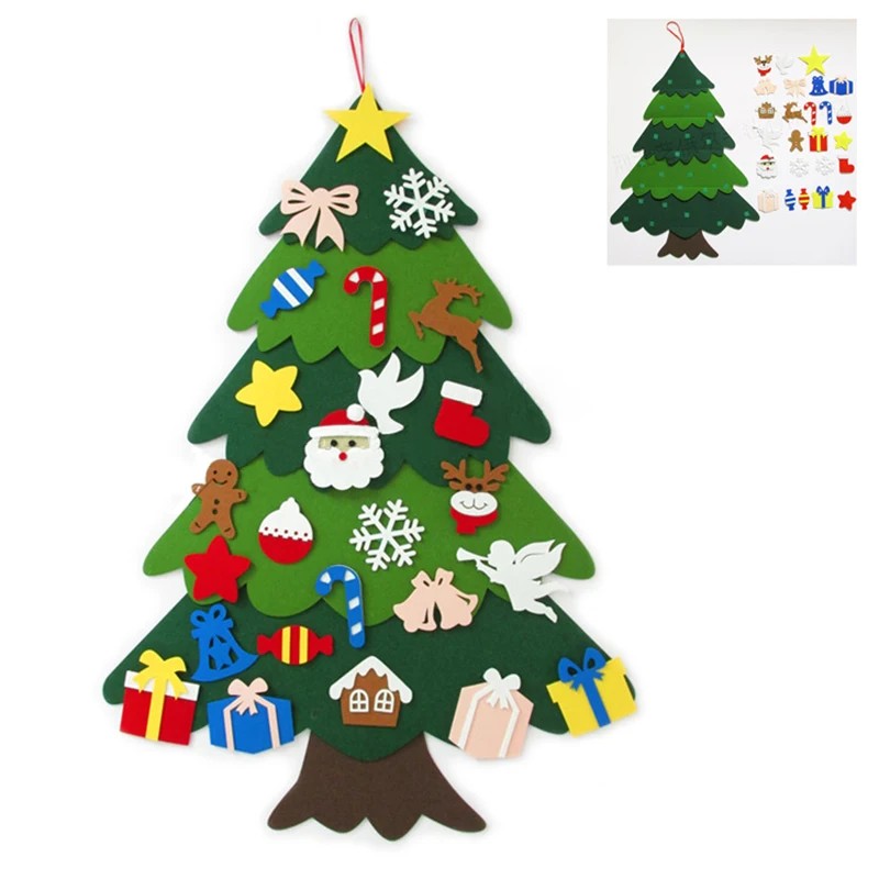 Christmas Tree Wall Decoration with Detachable Ornaments