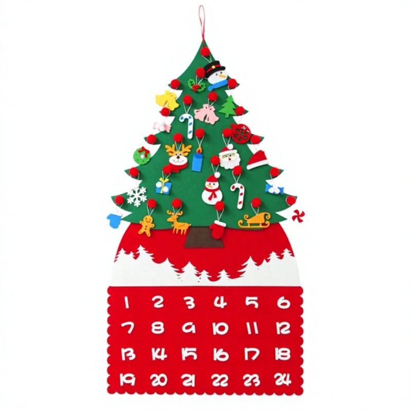 Christmas Tree Wall Decoration with Detachable Ornaments