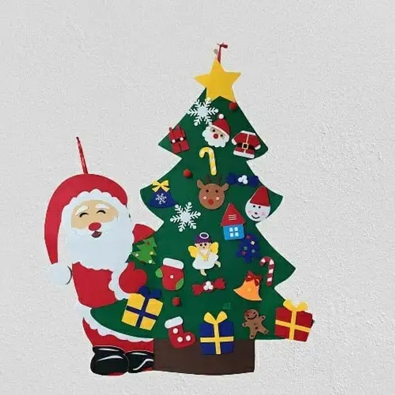Christmas Tree Wall Decoration with Detachable Ornaments