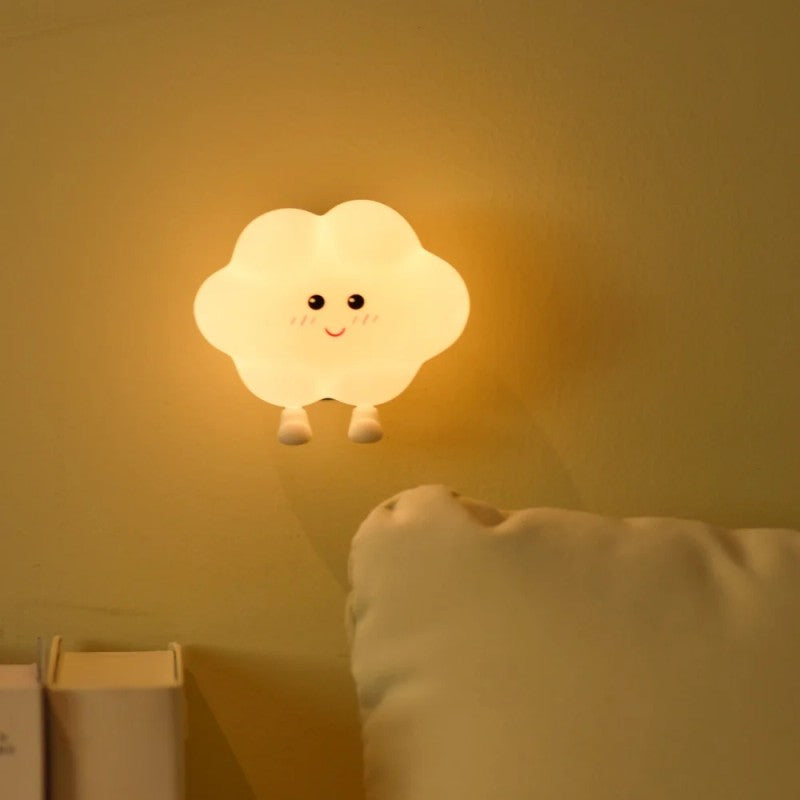 Cloud-Shaped LED Wall Lamp with Smiley Face
