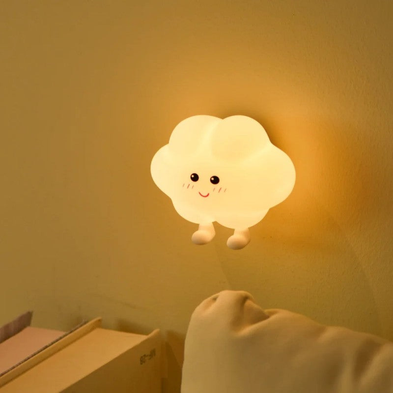 Cloud-Shaped LED Wall Lamp with Smiley Face