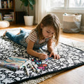Colour-your-own Blanket Kit - Black and White Pattern with Fabric Markers