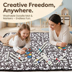 Colour-your-own Blanket Kit - Black and White Pattern with Fabric Markers