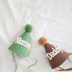 Cone Party Hat - Pompom and Personalized Text Applique