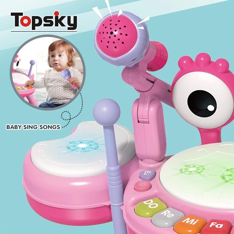 Crab Jazz Drum Toy Set - Pink