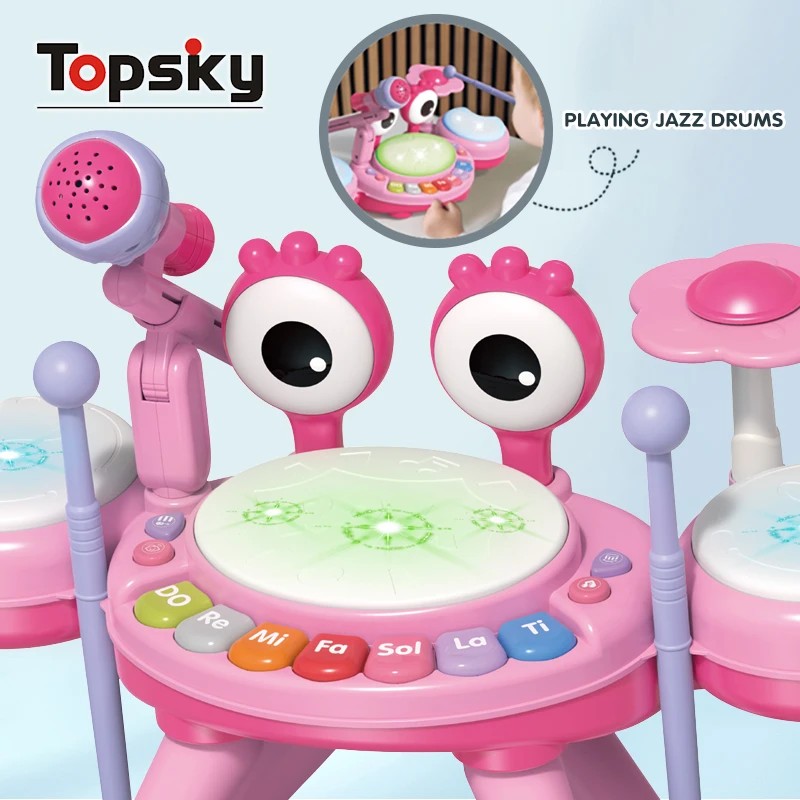 Crab Jazz Drum Toy Set - Pink