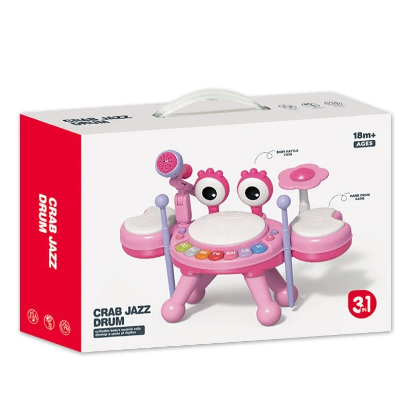 Crab Jazz Drum Toy Set - Pink