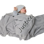 Custom Embroidered Baby Blanket - Personalized Name Text