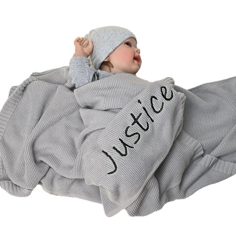 Custom Embroidered Baby Blanket - Personalized Name Text